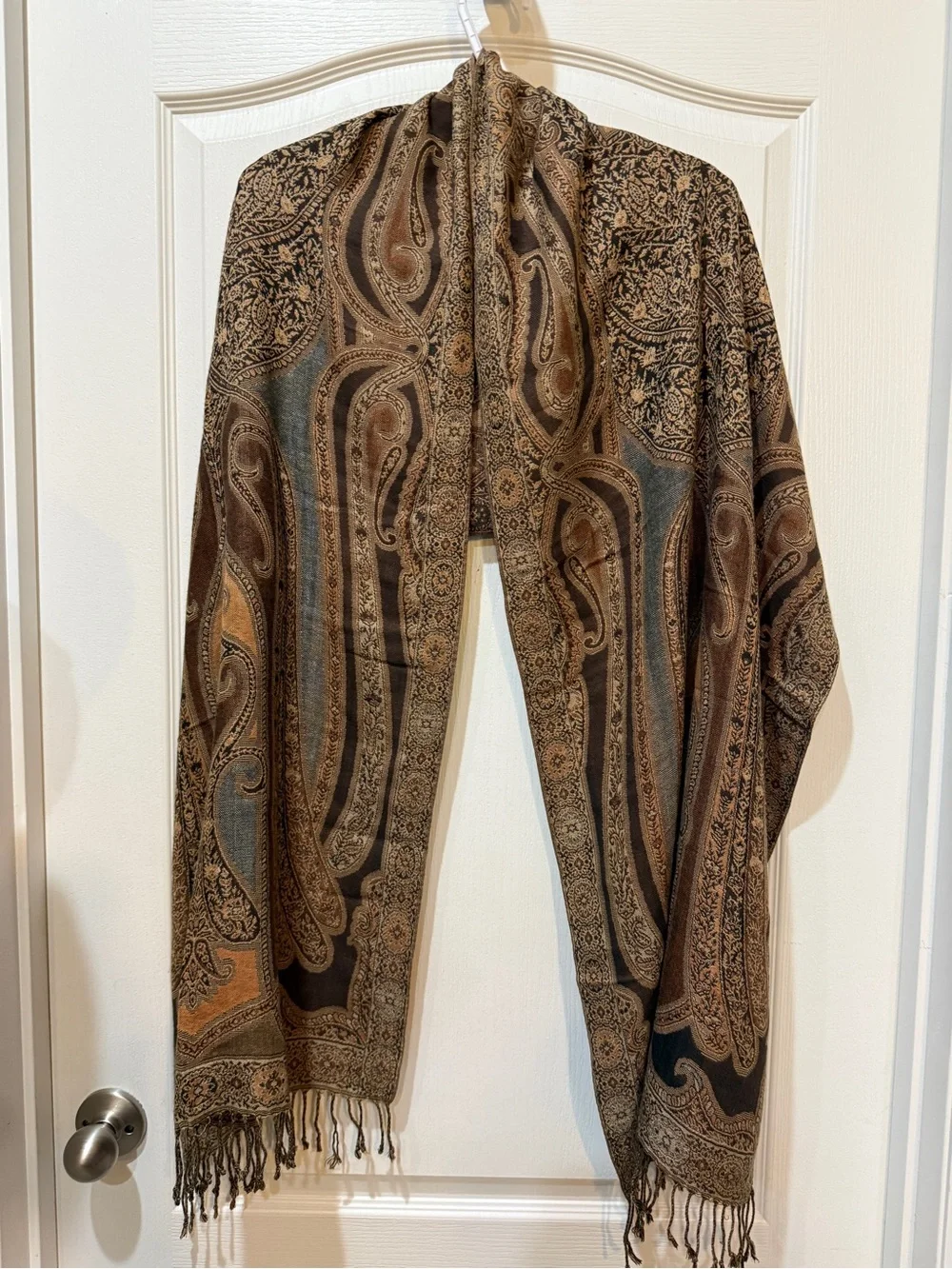 Brown Pashmina Paisley Shawl
